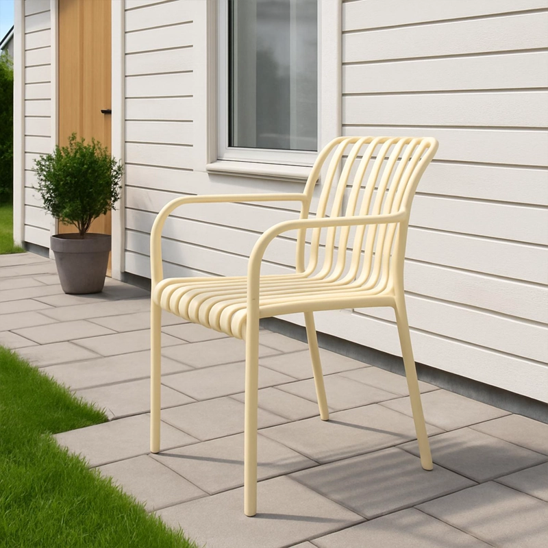 SILLA PLASTICO APILABLE DECO BONN BEIGE ESCANDINAVIA - 7