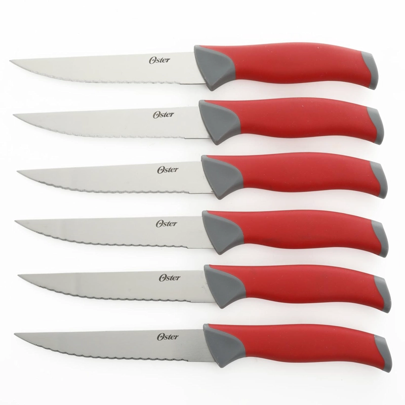 OSTER SET DE CUCHILLOS LINDBERGH ACERO 14 PIEZAS INOX ROJO - 3