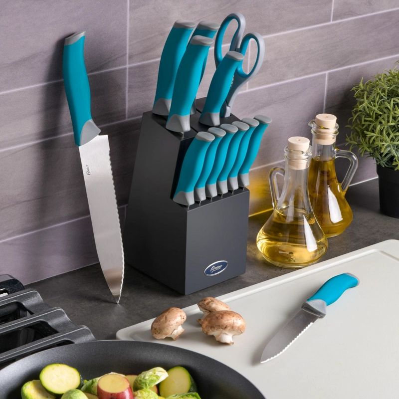 OSTER SET DE CUCHILLOS LINDBERGH ACERO 14 PIEZAS INOX AZUL - 3