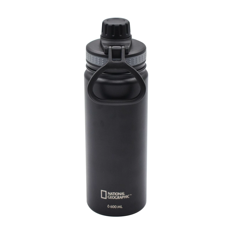 BOTELLA METALICA TE RMICA INSULADA 600ML NEGRO NAT GEO - 5