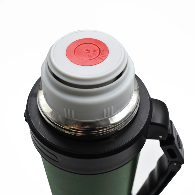 TERMO AGUA ACERO INOX MANGO MOVIBLE TAPA STOPPER 1.8L VERDE - 4