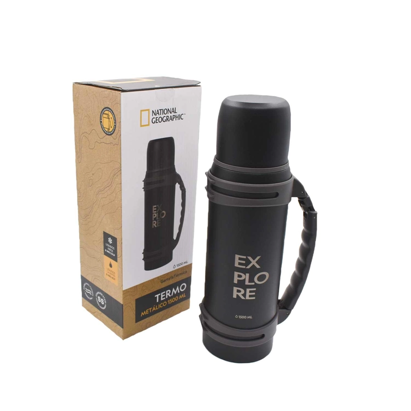 TERMO METALICO NEGRO 1500ML NATIONAL GEOGRAPHIC - 1