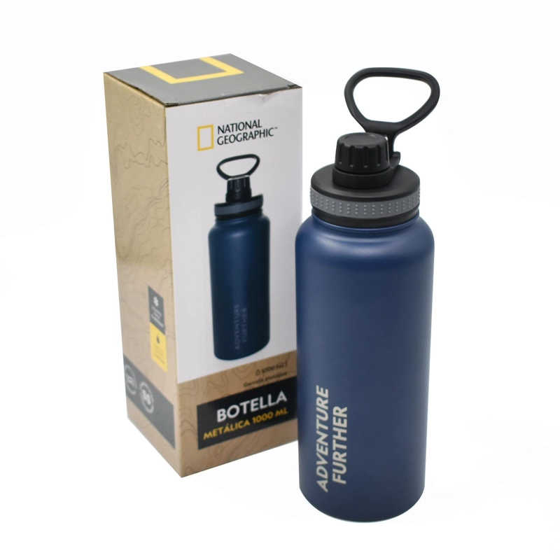 BOTELLA METALICA TE RMICA INSULADA 1LT AZUL NAT GEO - 1