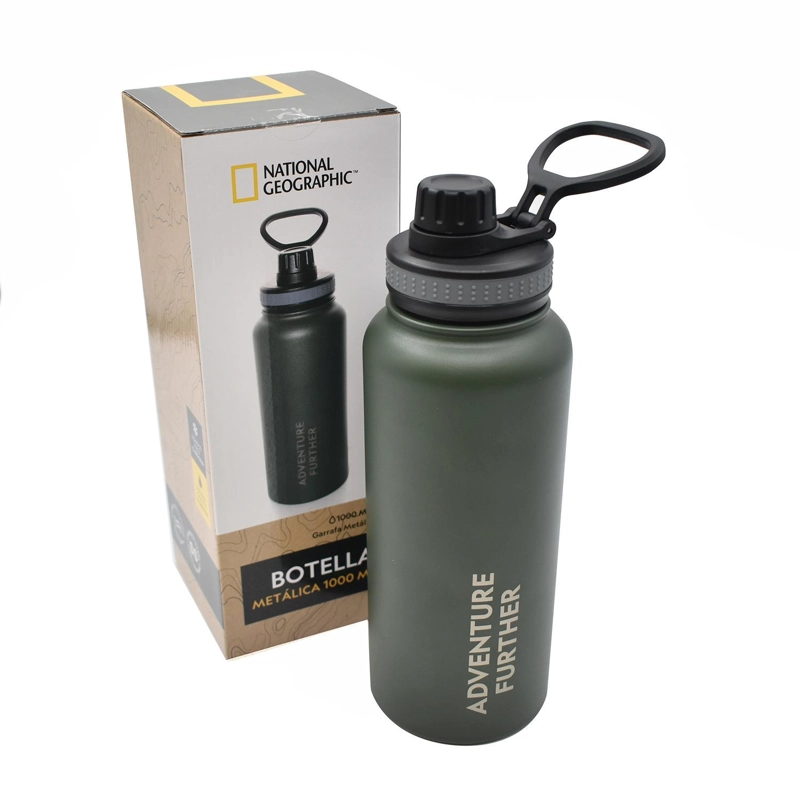 BOTELLA METALICA TE RMICA INSULADA 1LT VERDE NAT GEO - 1
