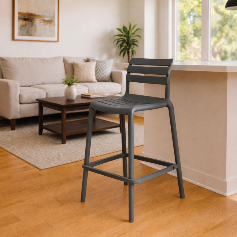 PISO TABURETE SILLA ALTA BAR COCINA GALT 65CM GRIS - 2