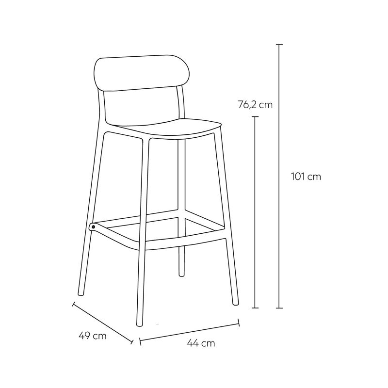 PISO TABURETE SILLA ALTA BAR COCINA NILS 75CM GRIS OSCURO - 3