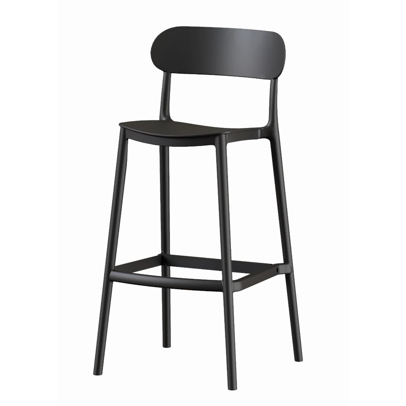 PISO TABURETE SILLA ALTA BAR COCINA NILS 75 CM NEGRA - 1