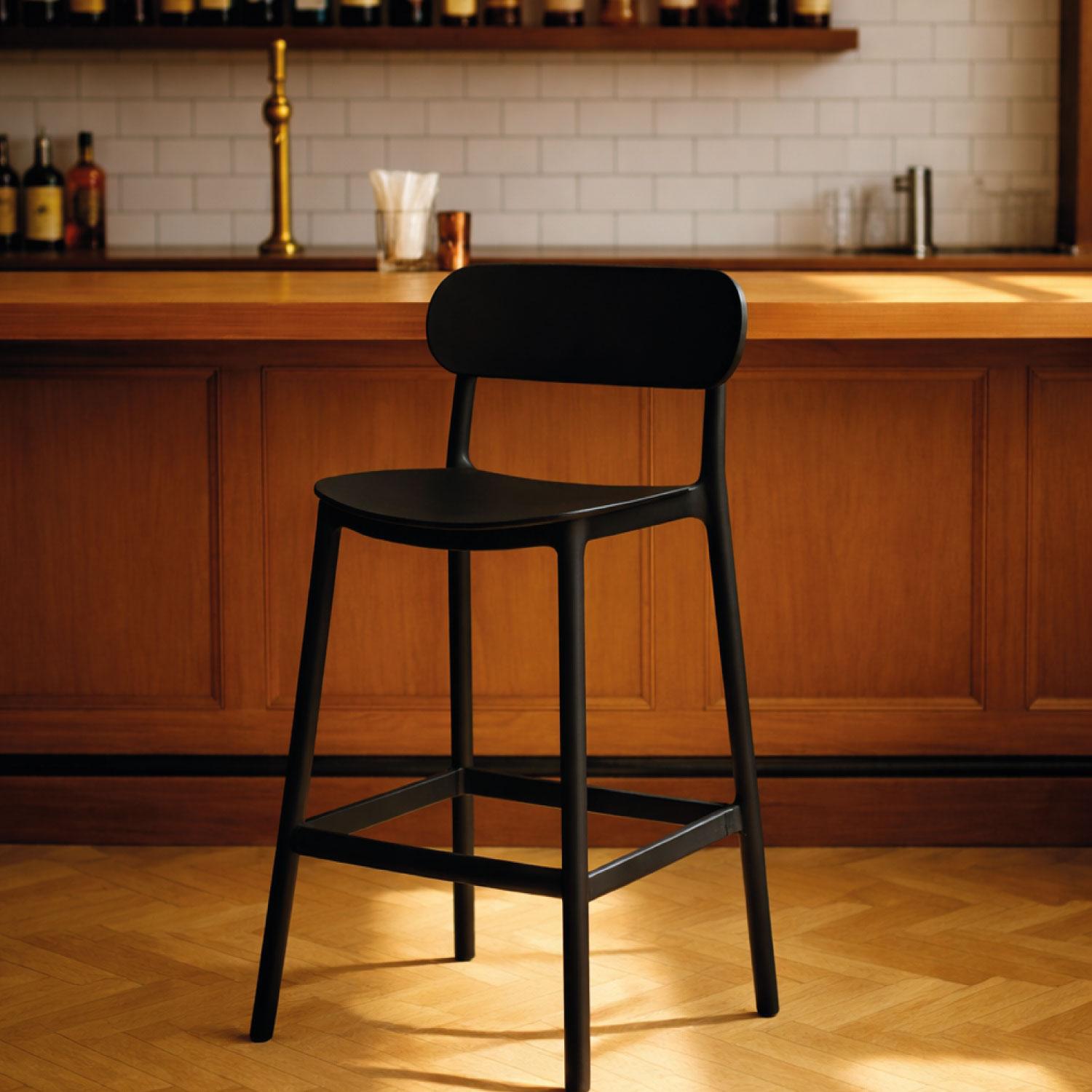 PISO TABURETE SILLA ALTA BAR COCINA NILS 75 CM NEGRA - 2