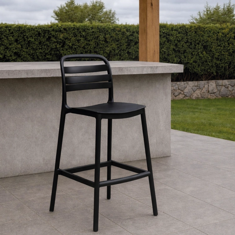PISO TABURETE SILLA ALTA BAR COCINA RAGNAR 75CM NEGRA - 2