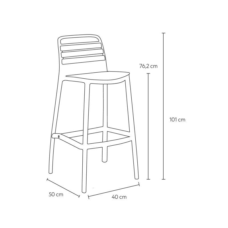 PISO TABURETE SILLA ALTA BAR COCINA RAGNAR 75CM NEGRA - 3