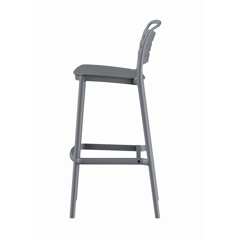 PISO TABURETE SILLA ALTA BAR COCINA RAGNAR 75CM GRIS OSCURO - 4