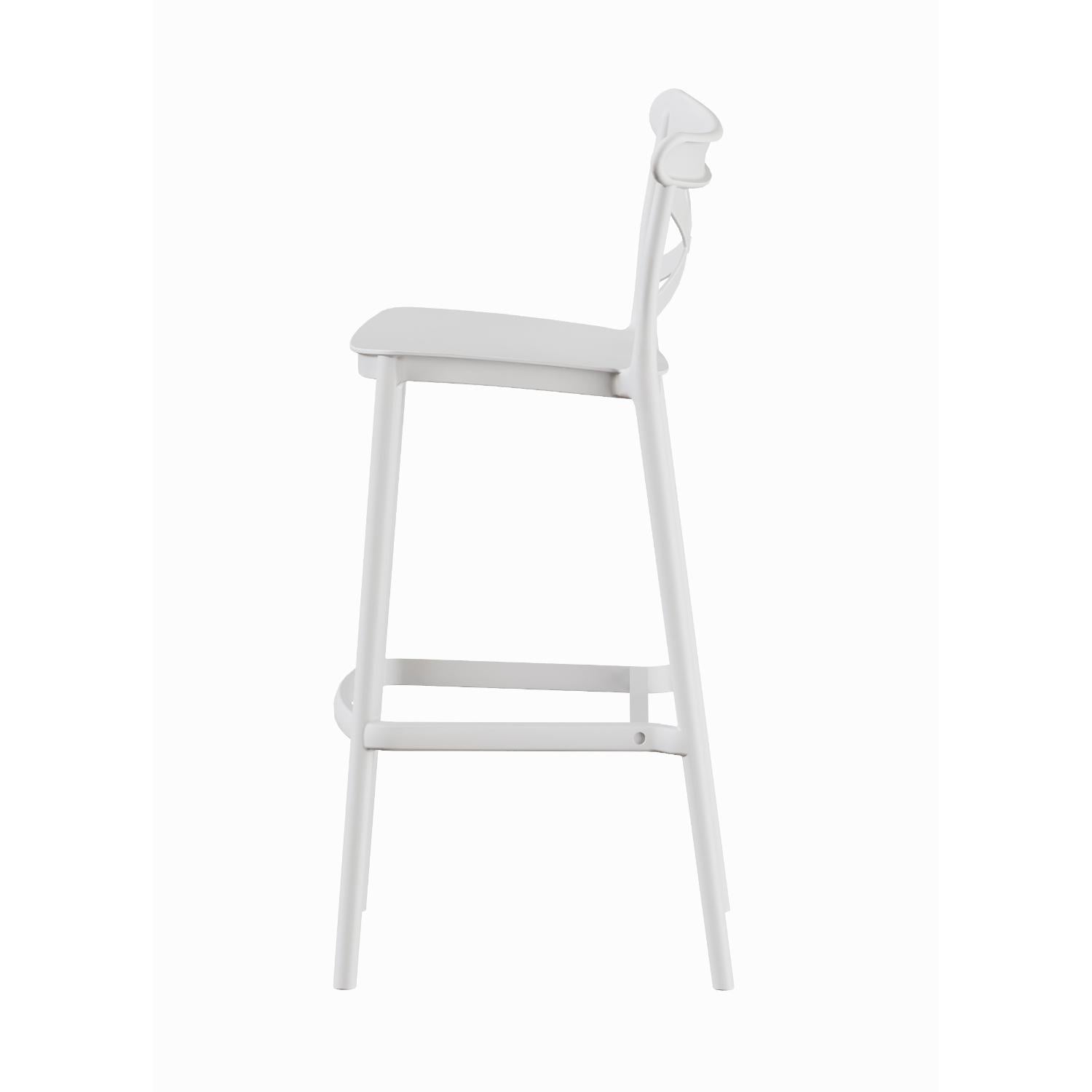 PISO TABURETE SILLA ALTA BAR COCINA DANESSA 75CM BLANCA - 5