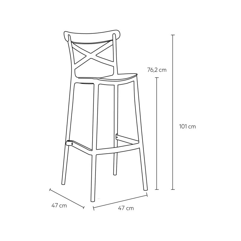 PISO TABURETE SILLA ALTA BAR COCINA DANESSA 75CM NEGRA - 3