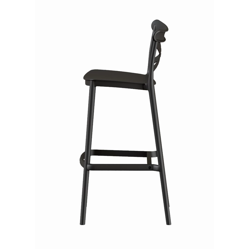 PISO TABURETE SILLA ALTA BAR COCINA DANESSA 75CM NEGRA - 5
