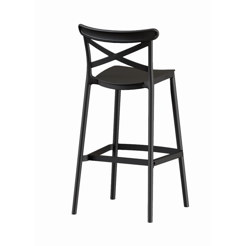 PISO TABURETE SILLA ALTA BAR COCINA DANESSA 75CM NEGRA - 6