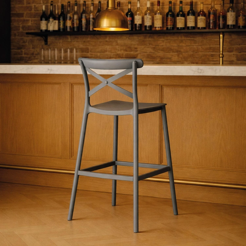 PISO TABURETE SILLA ALTA BAR COCINA DANESSA 75CM GRIS OSCURO - 2