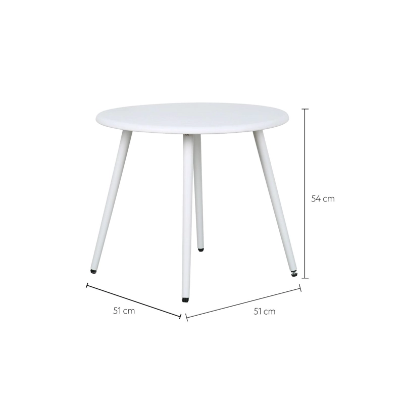 MESA DE CENTRO REDONDA NORDICA BLANCA 51X45 ESCANDINAVIA - 3
