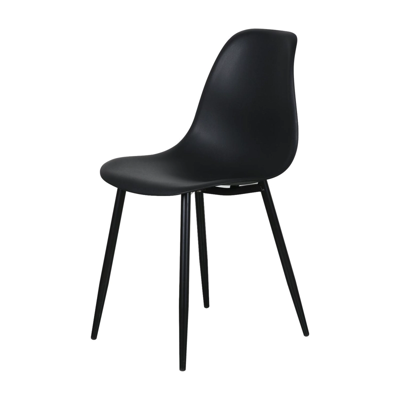 SILLA DECO PLASTICO PATAS METALICAS IGOR 45*53*83 NEGRA - 1