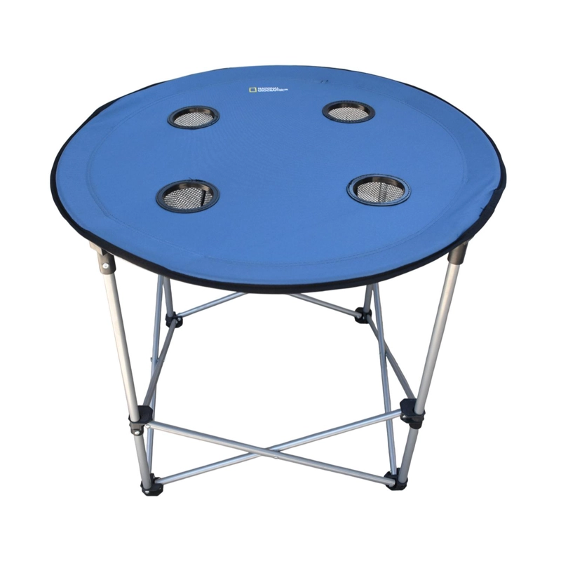 MESA PLEGABLE CAMPING SERENGETI CON POSAVASOS AZUL NAT GEO - 4