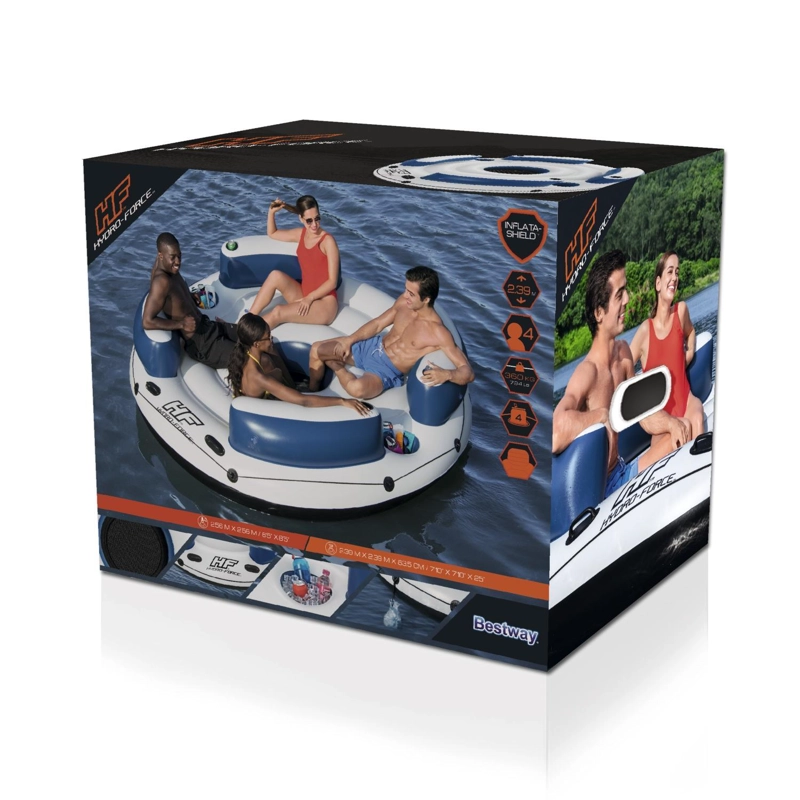 FLOTADOR ISLA CON RESPALDO 4 PERSONAS 2.56MX2.56M BESTWAY - 4