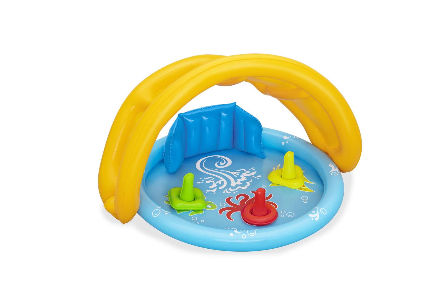 PISCINA INFLABLE CON TECHO Y JUEGOS PARA BEBE S 115X89X76CM - 1