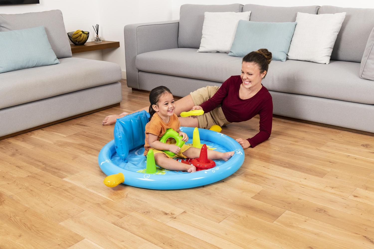 PISCINA INFLABLE CON TECHO Y JUEGOS PARA BEBE S 115X89X76CM - 4