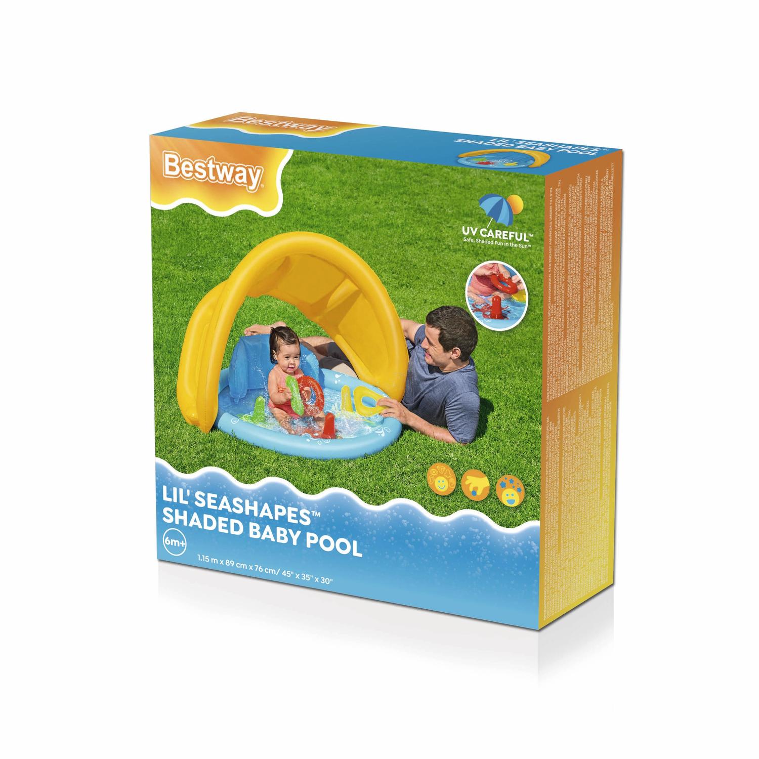 PISCINA INFLABLE CON TECHO Y JUEGOS PARA BEBE S 115X89X76CM - 6