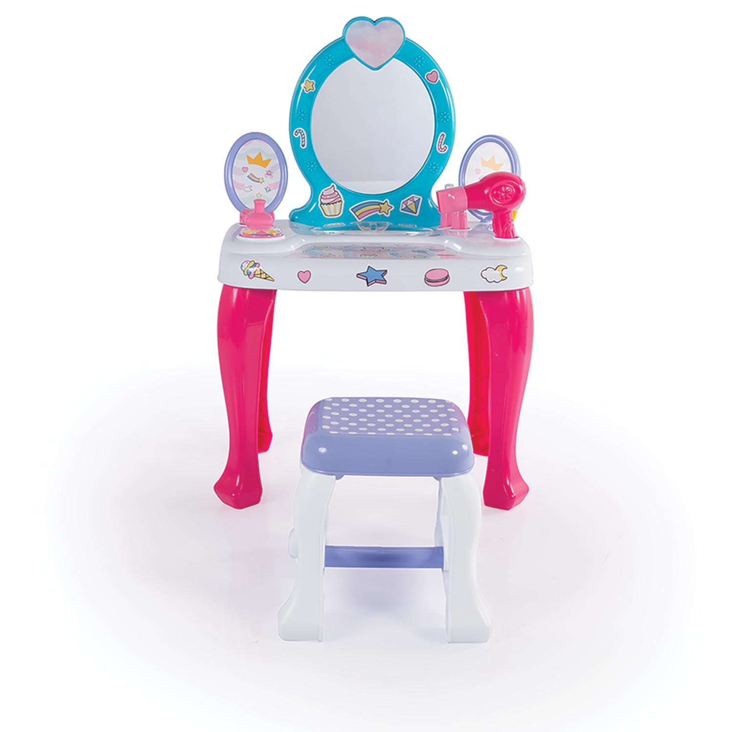 TOCADOR MAQUILLAJE PARA NIÑAS CON ESPEJO 47X31X71 CMS DOLU - 5