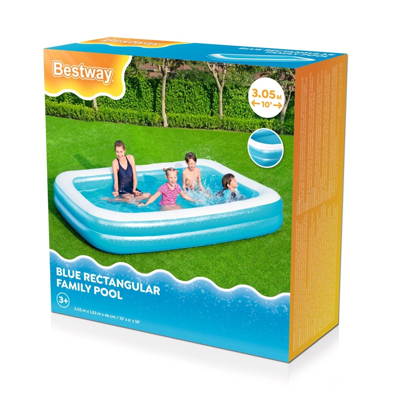 PISCINA INFLABLE BESTWAY RECTANGULAR 3.05M X 1.83M X 46CM - 2