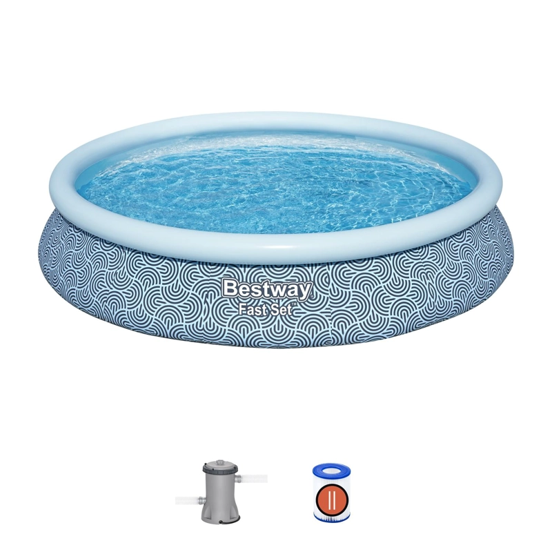 PISCINA BESTWAY REDONDA FACIL ARMADO CON FILTRO 4.57MX84CM - 1