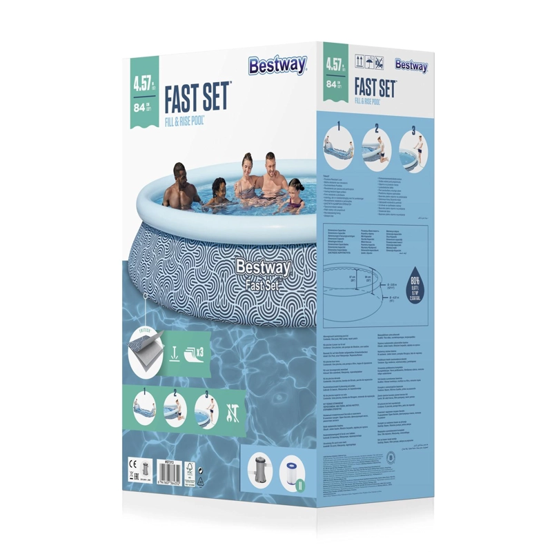 PISCINA BESTWAY REDONDA FACIL ARMADO CON FILTRO 4.57MX84CM - 2