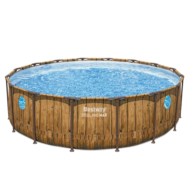 PISCINA BESTWAY REDONDA STEELPRO MAX CON VENTANA 4.88MX1.22M - 2