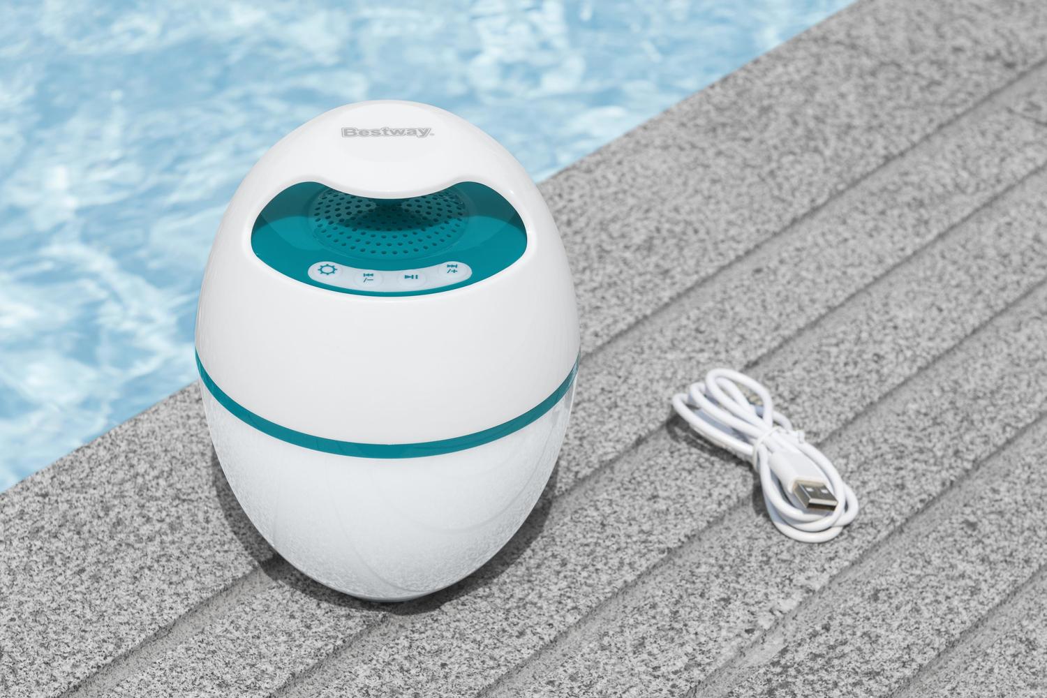 PARLANTE ALTAVOZ FLOTANTE BLUETOOTH CON LUCES PARA PISCINAS - 4