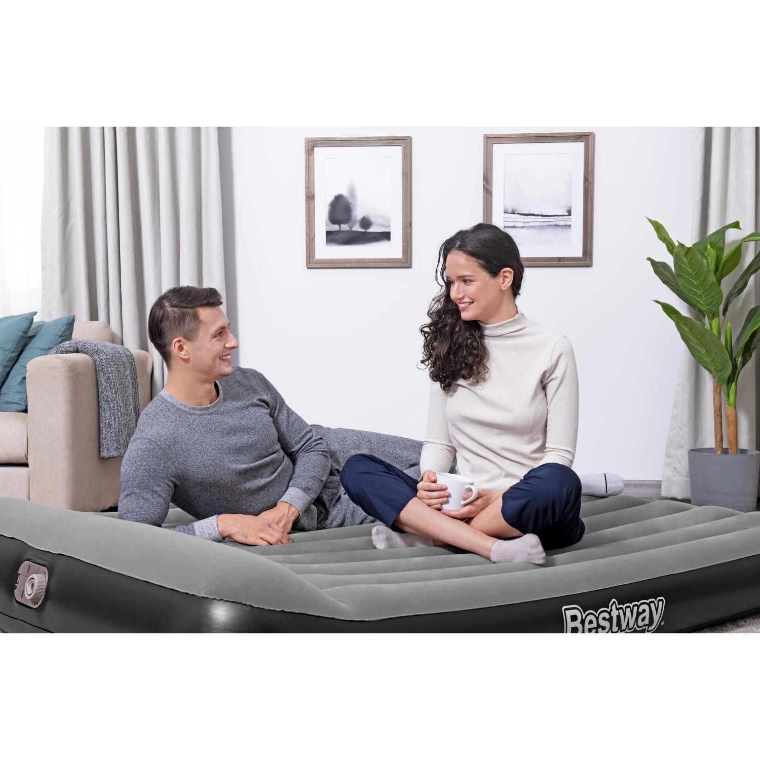 COLCHON INFLABLE ELE CTRICO QUEEN 203 X 152 X 30CM BESTWAY GRIS - 6