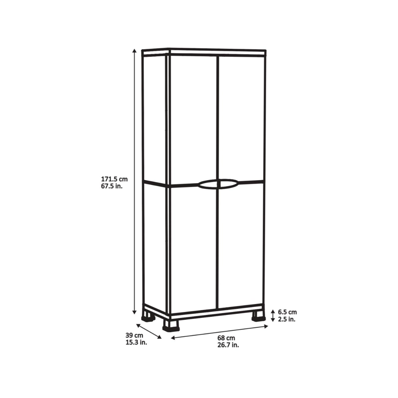 ARMARIO CLOSET PLASTICO GRANDE MULTIUSO NEGRO 68X39X171,5 CM - 7