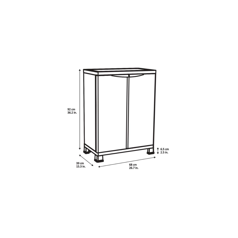ARMARIO CLOSET PLASTICO MEDIANO MULTIUSO GRIS 68X39X92CM - 7