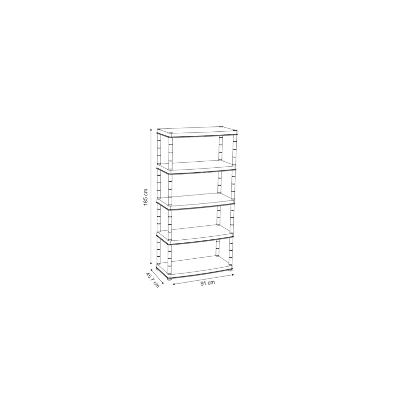 ESTANTE REPISA RACK PLASTICO 5 NIVELES 185X45,5X91CM DELUXE - 8