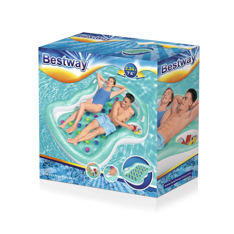 FLOTADOR REPOSERA INFLABLE DOBLE 2.24M X 1.74M BESTWAY - 3
