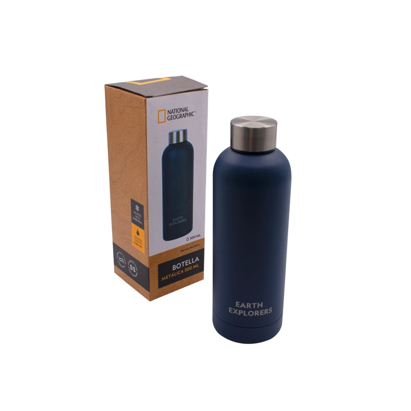 BOTELLA METALICA TE RMICA BOCA ANGOSTA 500ML AZUL - 1