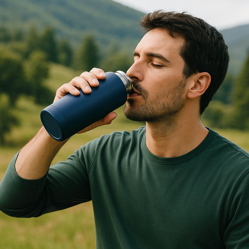 BOTELLA METALICA TE RMICA BOCA ANGOSTA 500ML AZUL - 4