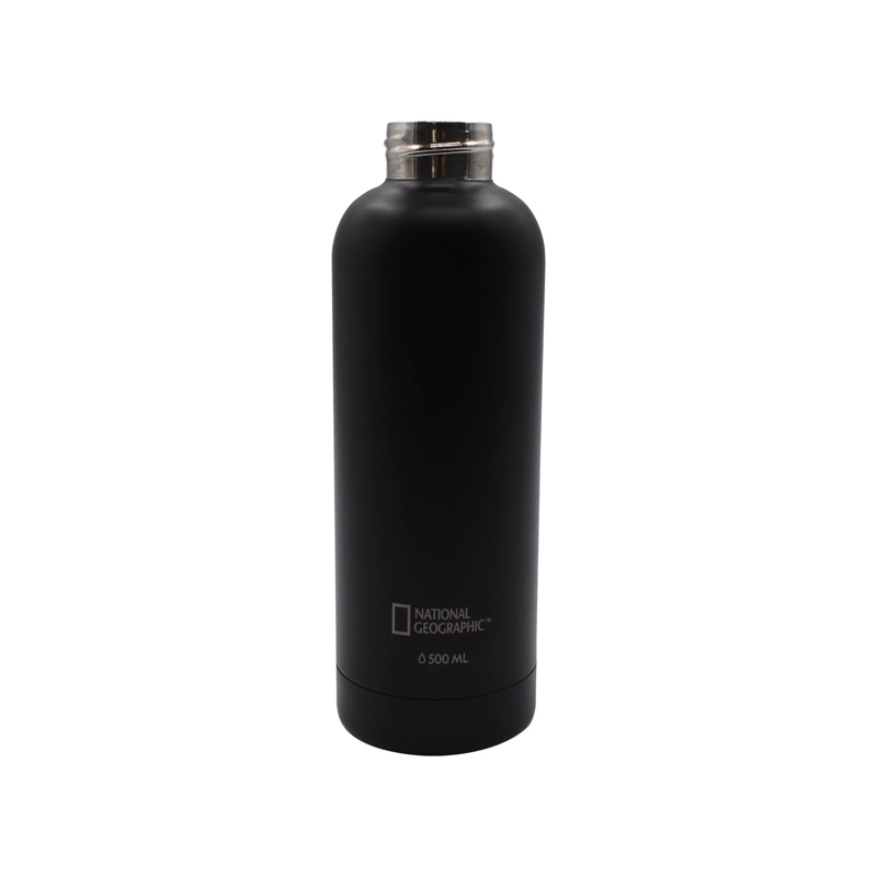 BOTELLA METALICA TE RMICA BOCA ANGOSTA 500ML NEGRA - 4