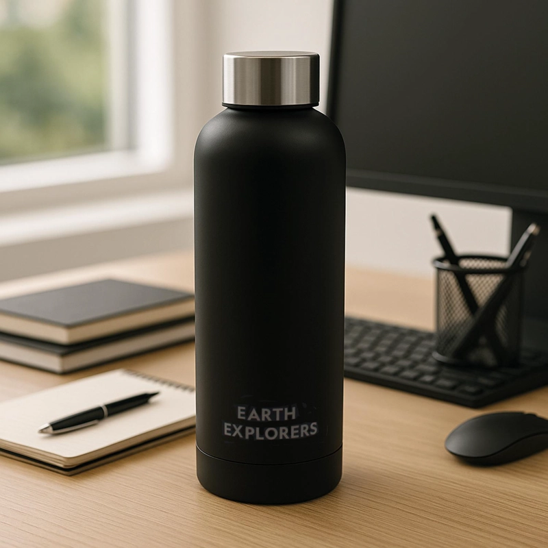 BOTELLA METALICA TE RMICA BOCA ANGOSTA 500ML NEGRA - 6