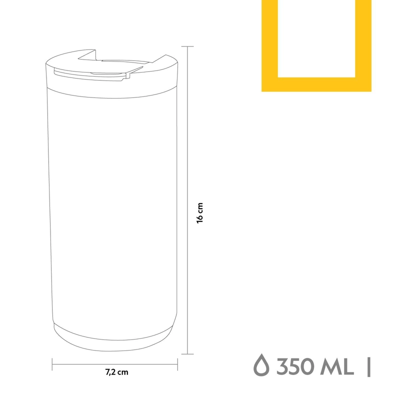MUG ACERO INOXIDABLE TAPA FLIP ANTIDESLIZANTE 350ML NEGRO - 7