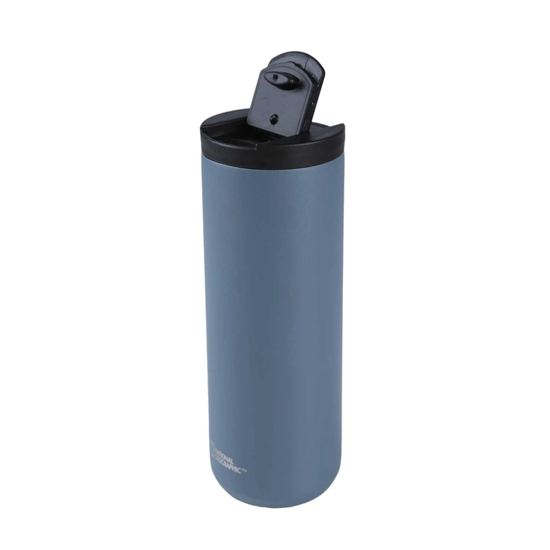 MUG ACERO INOXIDABLE TAPA FLIP ANTIDESLIZANTE 500ML GRIS - 3