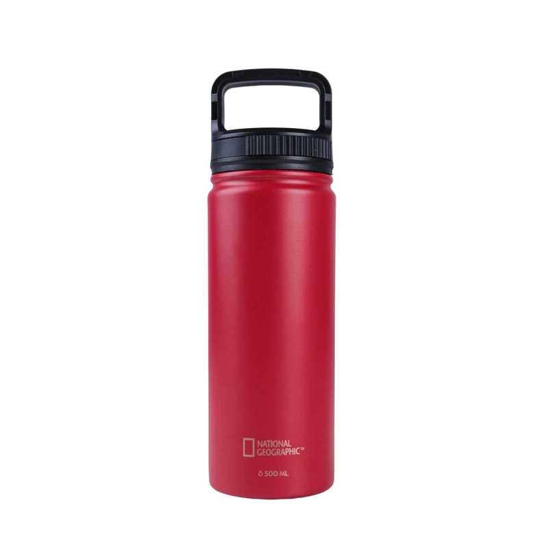 BOTELLA METALICA TE RMICA BOCA ANCHA 500ML ROJO - 1