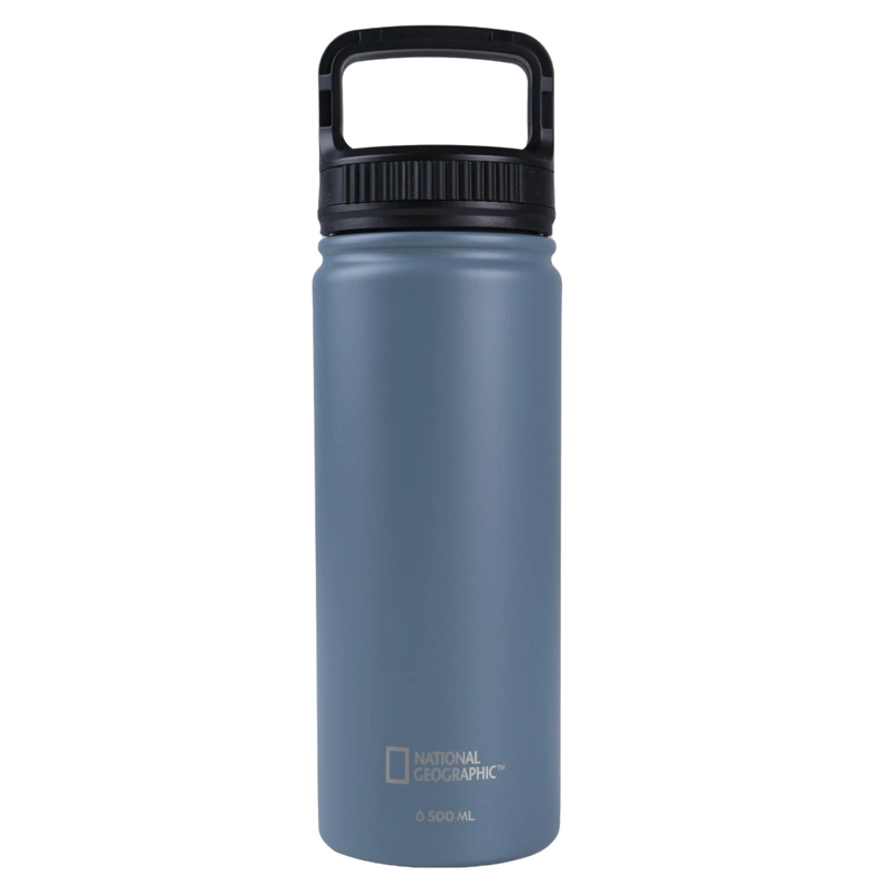 BOTELLA METALICA TE RMICA BOCA ANCHA 500ML GRIS OSCURO - 1
