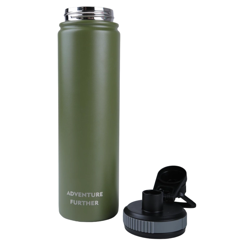 BOTELLA METALICA TE RMICA BOCA ANGOSTA 750ML VERDE MILITAR - 2