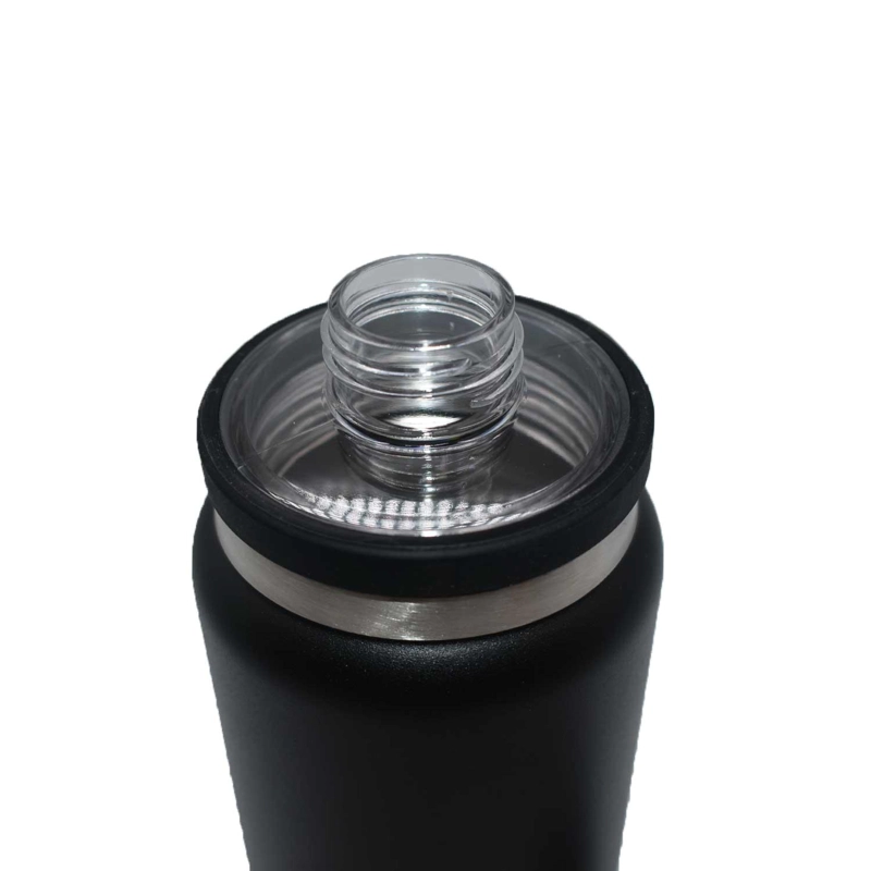 BOTELLA METALICA TE RMICA DOBLE BOCA AJUSTABLE ANGOSTA Y ANCHA 800ML NEGRO - 6
