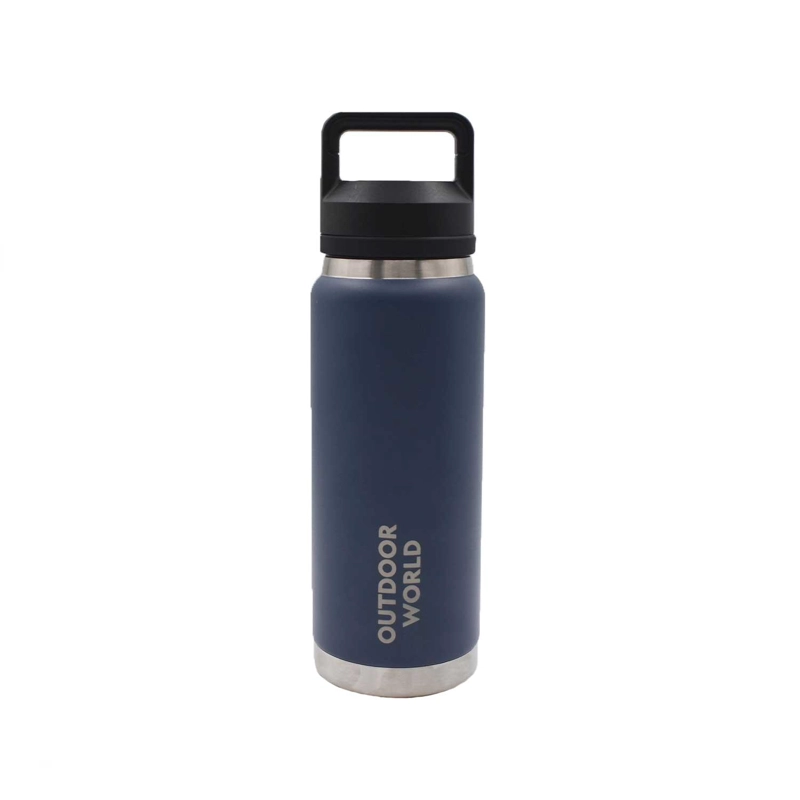 BOTELLA METALICA TE RMICA DOBLE BOCA AJUSTABLE ANGOSTA Y ANCHA 800ML AZUL - 2