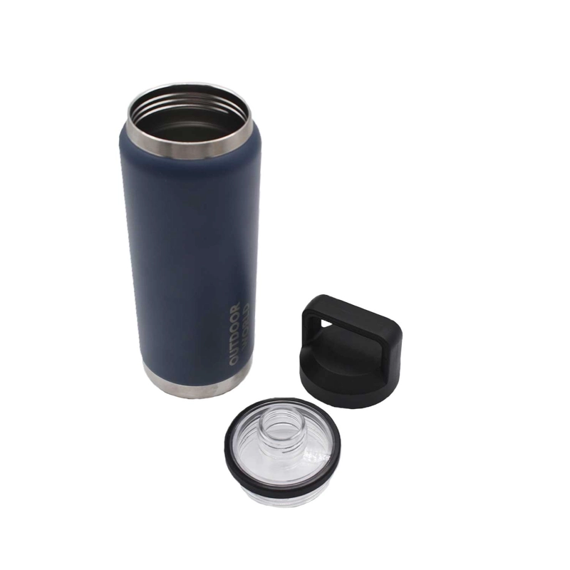 BOTELLA METALICA TE RMICA DOBLE BOCA AJUSTABLE ANGOSTA Y ANCHA 800ML AZUL - 4